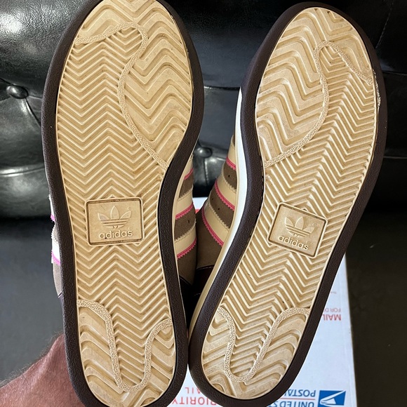 Rare Vintage Y2K Adidas Polson Street Food Court Brown/Pink Sz 10.5